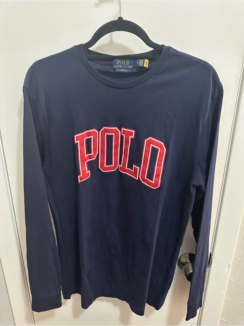 Ralph Lauren Navy Tee with Red Lettering